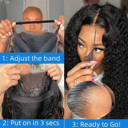 Xcurly 30 inch Loose Deep Wave Glueless 5x5 Ready to Wear Lace Closure Wig Pre Plucked Water Curly HD Lace Front Human Hair Wigs