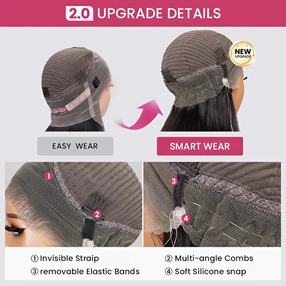 30-36 Inch 360 Full Invisi Strap Drawstring Sung Hd Lace 250 Density Water Kinky Curly Deep Human Hair Wig Black Glueless