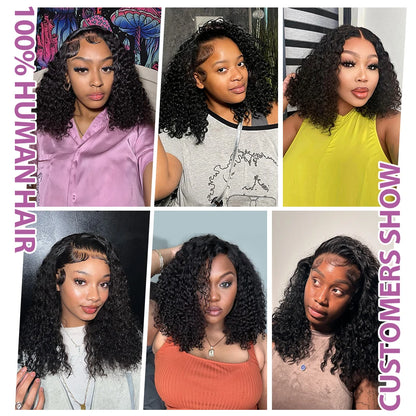 Kinky Curly Wigs 13x4 HD Lace Frontal Wig Glueless Human Hair