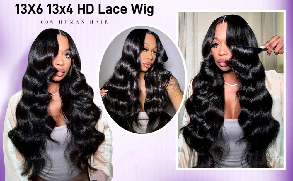 Body Wave 13x6 HD Lace Frontal Wigs Human Hair Colored Chocolate Brown Lace Front Wig 30 36 Inch Replacement Wig For Black Women