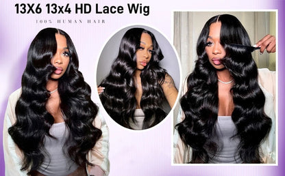 Body Wave 13x6 HD Lace Frontal Wigs Human Hair Colored Chocolate Brown Lace Front Wig 30 36 Inch Replacement Wig For Black Women