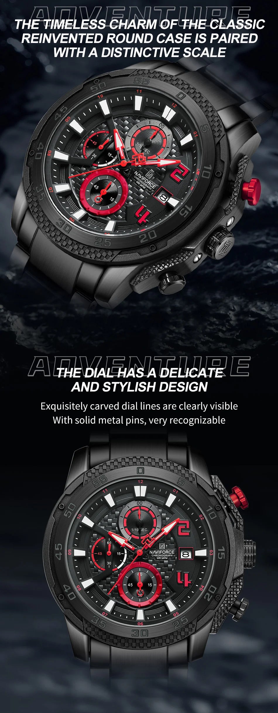 NAVIFORCE Men Stainless Steel Watch