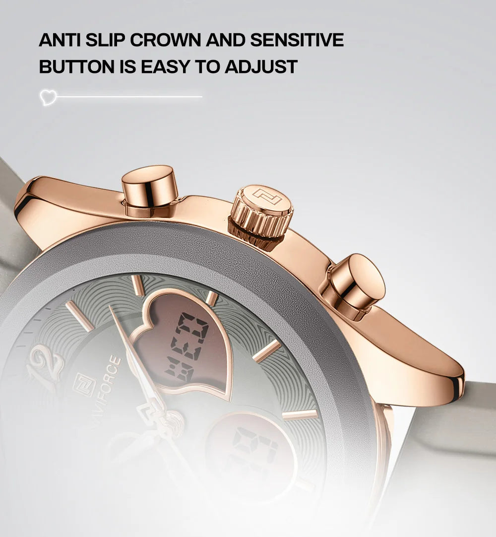 NAVIFORCE Luxury Elegant Women Watch Double Display Waterproof