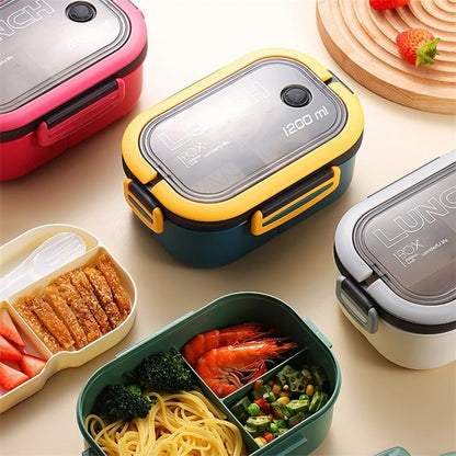 1200ML 2 Layer Bento Lunch Box With Spoon Fork