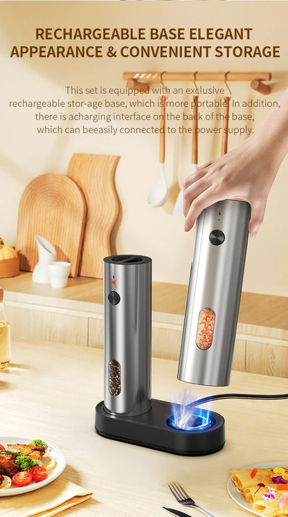 USB Rechargeable Automatic Pepper Grinder Salt And Pepper Mill
