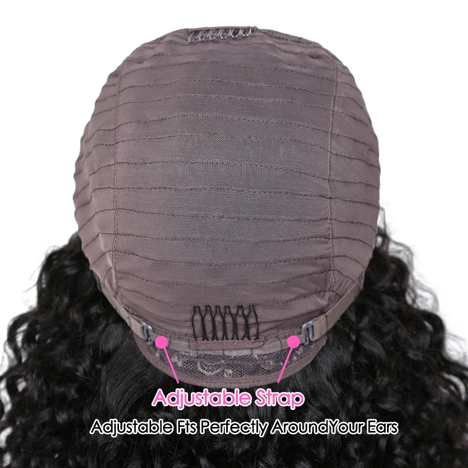 MISS ROLA Hair 13x4 Lace Frontal Human Hair Wigs Kinky Curly Human Hair Wigs Brazilian Remy Curly Hair Pre Plucked 180% Density