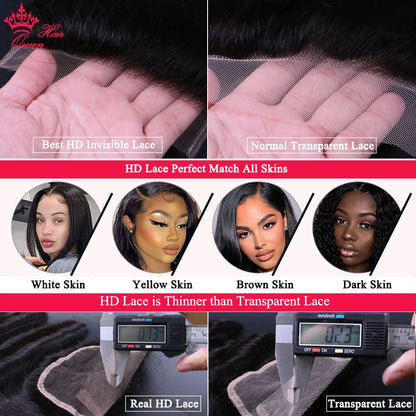 Real Invisible HD Lace Wigs Deep Curly Wave Natural Hairline Human Raw Hair Wigs Indian Pre plucked Lace Front Human Hair Wigs