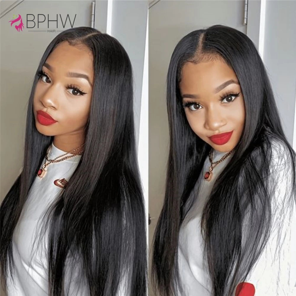Straight Human Hair Bundles With Frontal Indian Hair Weave 3 Bundles With Lace Closure Wavy Human Hair Extensions Natural Color