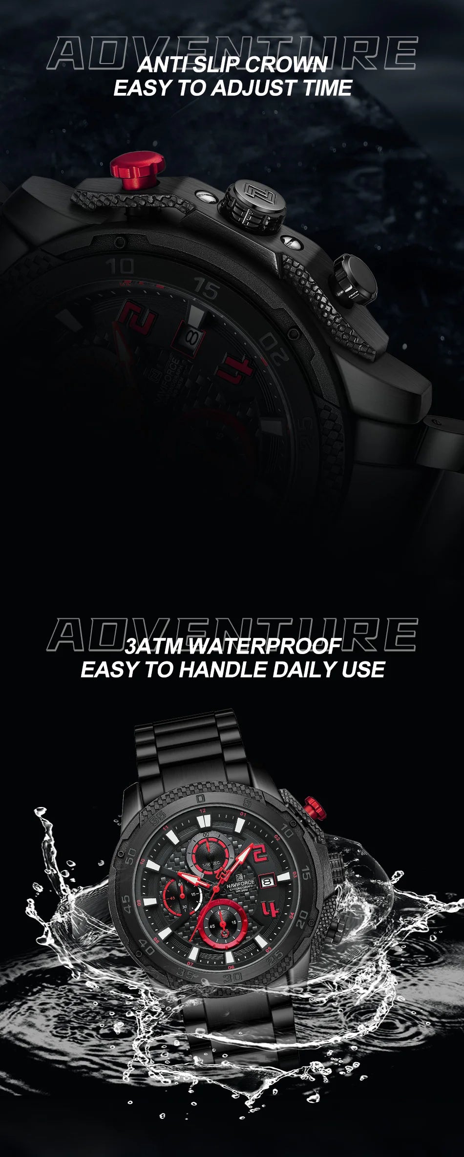 NAVIFORCE Men Stainless Steel Watch