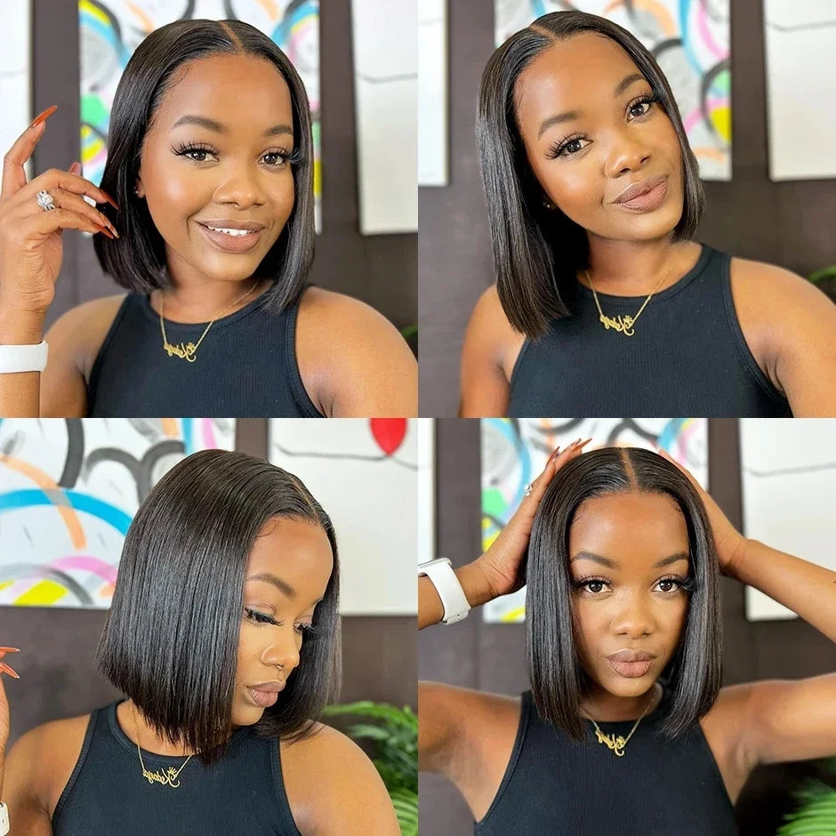 Glueless wigs Wear & Go Straight Bob Wig 13*4 Lace Frontal Human Hair Wig