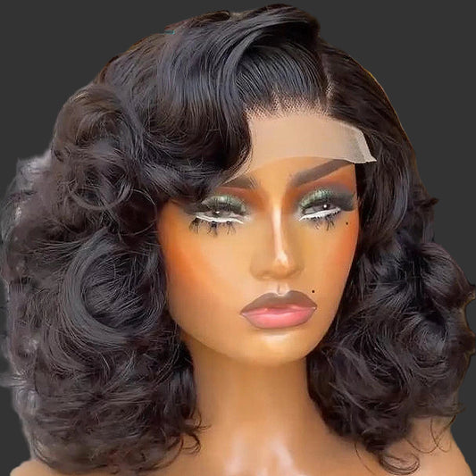 400 Density Bouncy Curly Glueless Curly Wigs 100% Human Hair Super Double Ready To Wear 13x6 HD Lace Front Super Double Remy