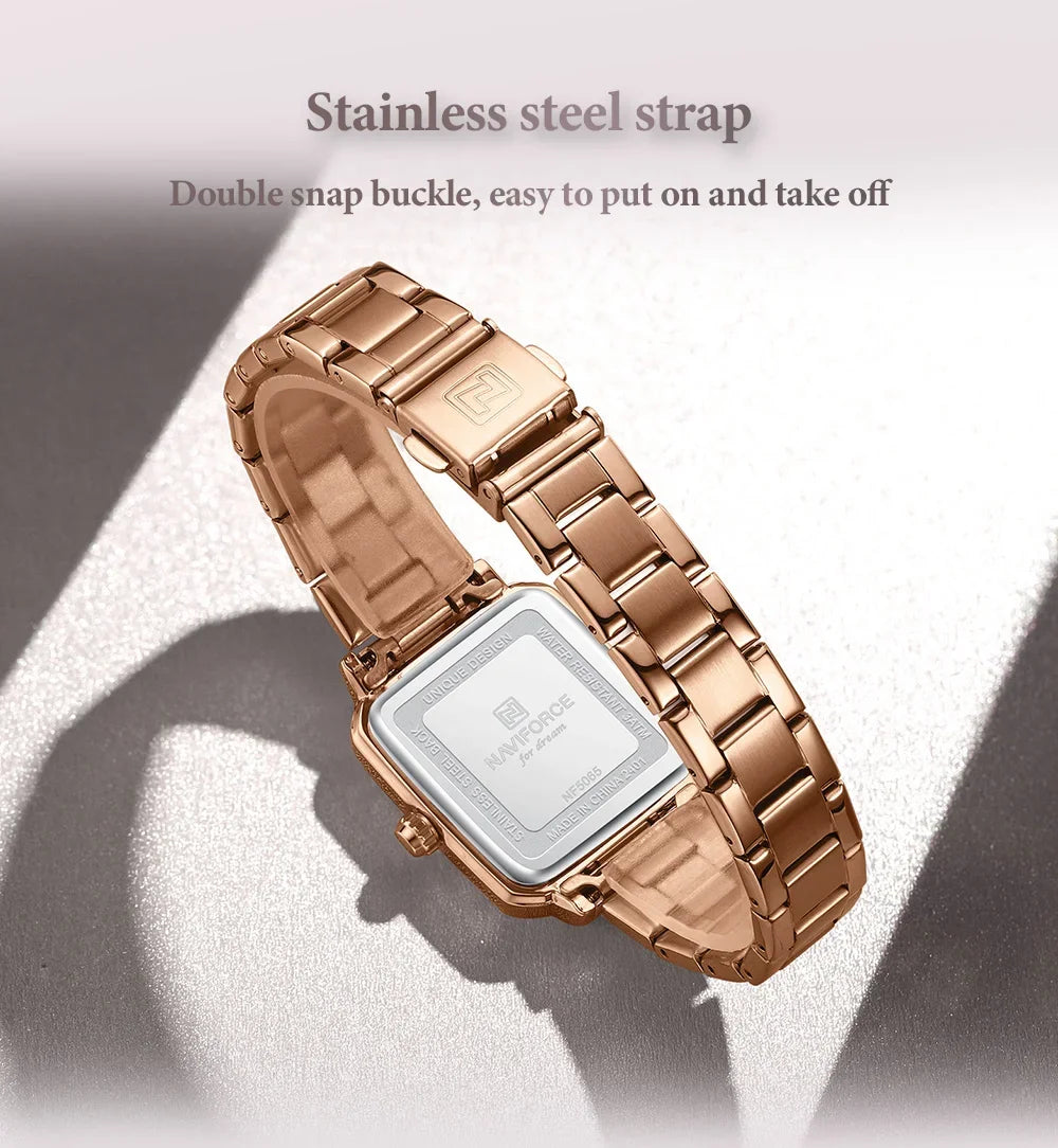 NAVIFORCE Fashion Ladies Watch Stainless Steel Waterproof