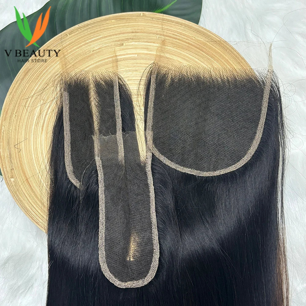 16A Vietnamese Double Drawn Bone Straight Bundles with Lace Closure Raw Hair Bundles Raw Hair