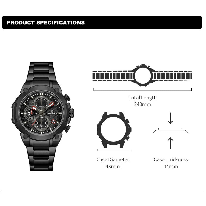 NAVIFORCE Waterproof Men's Watches