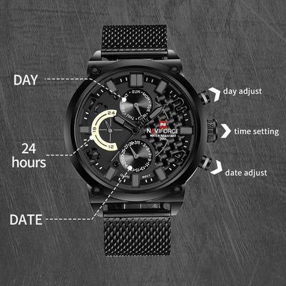NAVIFORCE Black Luxury Men Watch