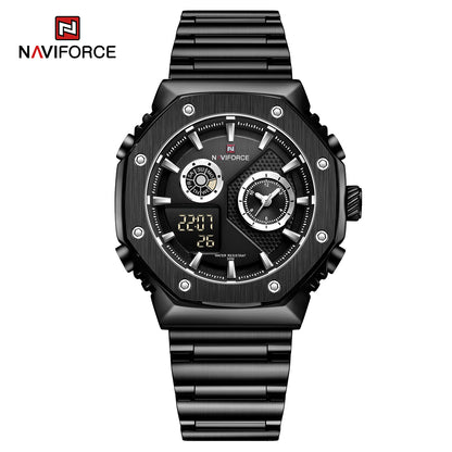 NAVIFORCE Men's Sport Watch Stainless Steel Strap Waterproof Quartz