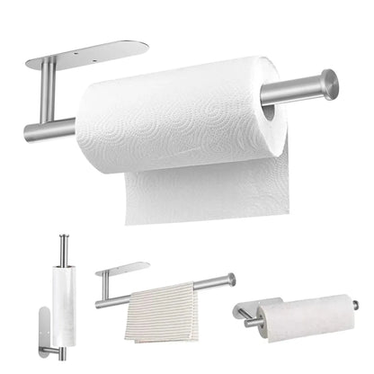 Adhesive Toilet Paper Holder Stainless Steel Tissue Hanger Waterproof Toilet Paper Stand Bathroom Accessories Paper Towels Hold