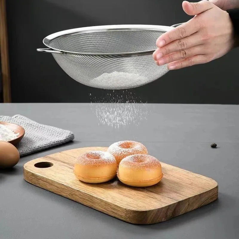 Mesh Filter Sieve Stainless Steel Slotted Spoon Kitchen Set of 3