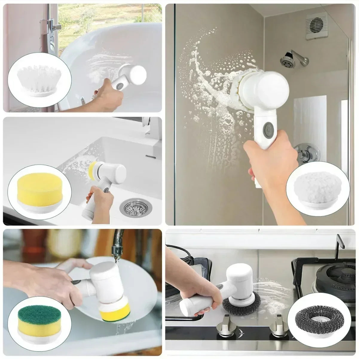 Electric Spin Scrubber Bathroom Cleaning Brush