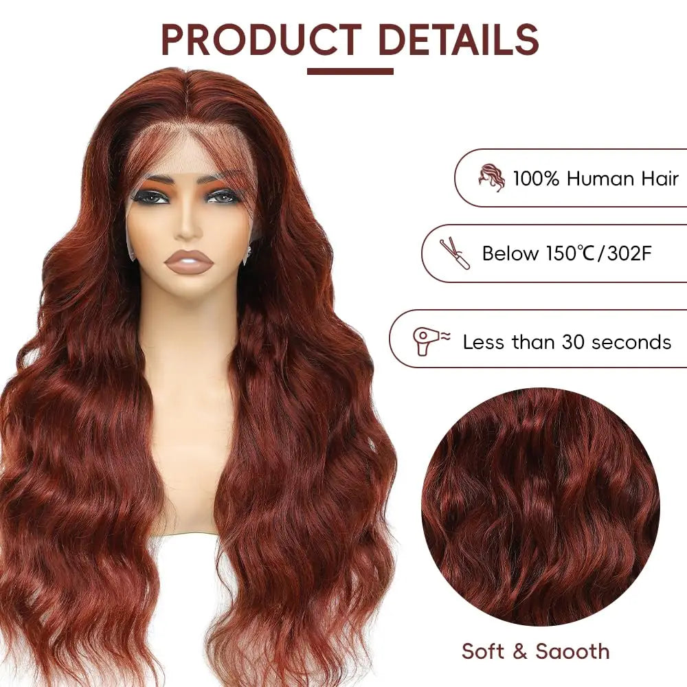 Body Wave 13x6 HD Lace Frontal Wigs Human Hair Colored Chocolate Brown Lace Front Wig 30 36 Inch Replacement Wig For Black Women