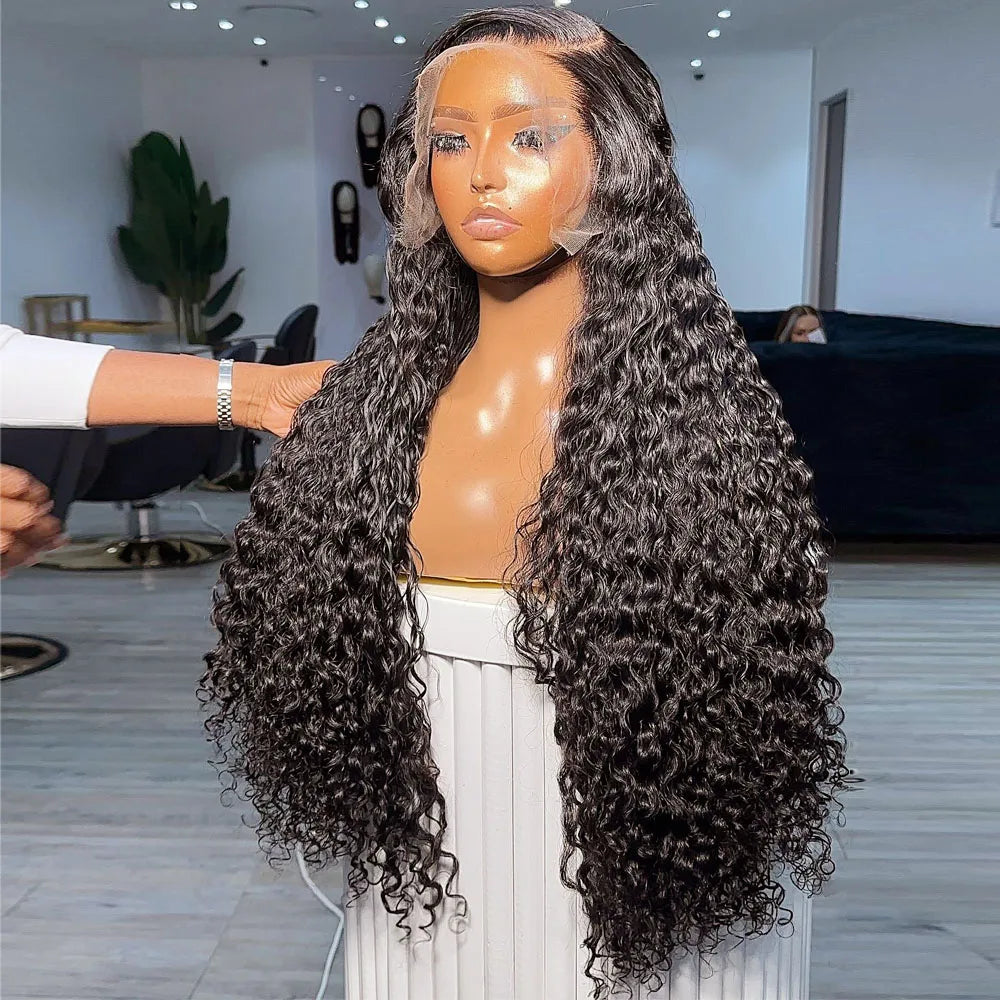 Vietnamese Water Wave Lace Front Human Hair Wigs Deep Wave 13x6 HD Lace Frontal Wig Invisible Strap 360 Full Lace Glueless Wig