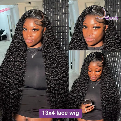 Vietnamese Water Wave Lace Front Human Hair Wigs Deep Wave 13x6 HD Lace Frontal Wig Invisible Strap 360 Full Lace Glueless Wig