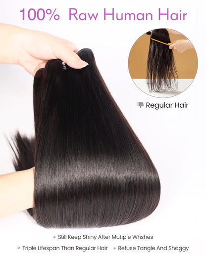 100% Human Vietnamese Raw Hair Bundles Super Double Drawn 16A Virgin Hair Bundle Straight Human Hair Weave Thick Ends Extension