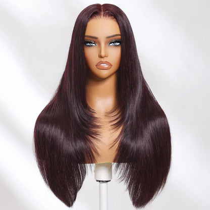 UNICE Black Cherry Colored Human Hair Wigs 7x5 & 13x4 Pre Cut Pre Bleached Glueless Wig Human hair Ready To Wear 150% Density