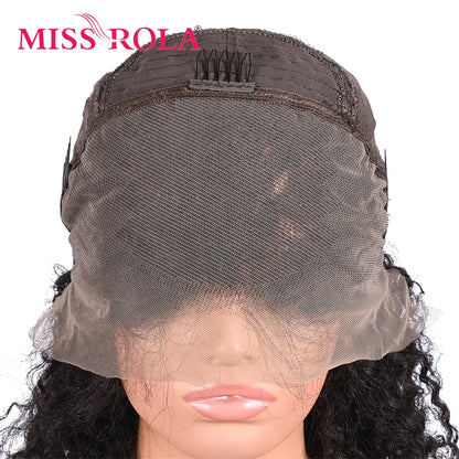 MISS ROLA Hair 13x4 Lace Frontal Human Hair Wigs Kinky Curly Human Hair Wigs Brazilian Remy Curly Hair Pre Plucked 180% Density