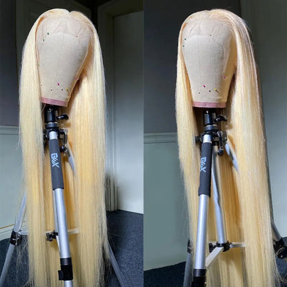 13x6 HD Transparent 613 Blonde Lace Frontal Human Hair Wigs Brazilian Straight Lace Front Human Hair Wigs Can Be Dyed Any Color