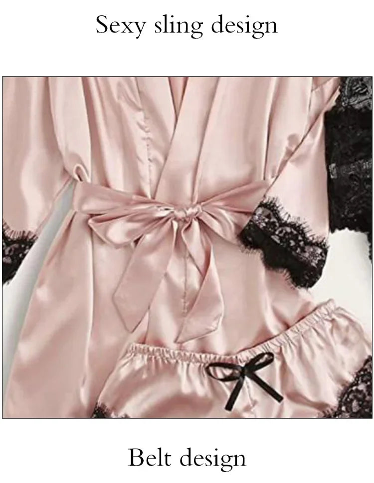 4 Pieces Woman Sleepwear Pajamas