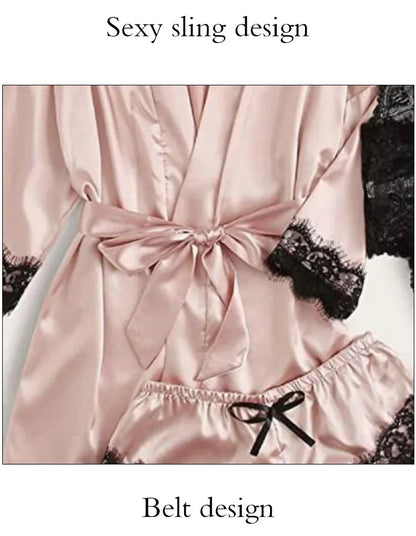 4 Pieces Woman Sleepwear Pajamas