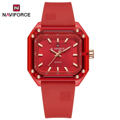 NAVIFORCE NF7106 Fashion Watch Simple Square Dial Silicone Strap Quartz