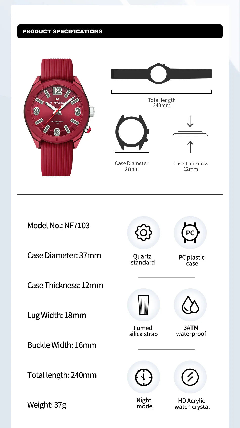 NAVIFORCE Women Fashion Watch Waterproof Personality Ladies Quartz