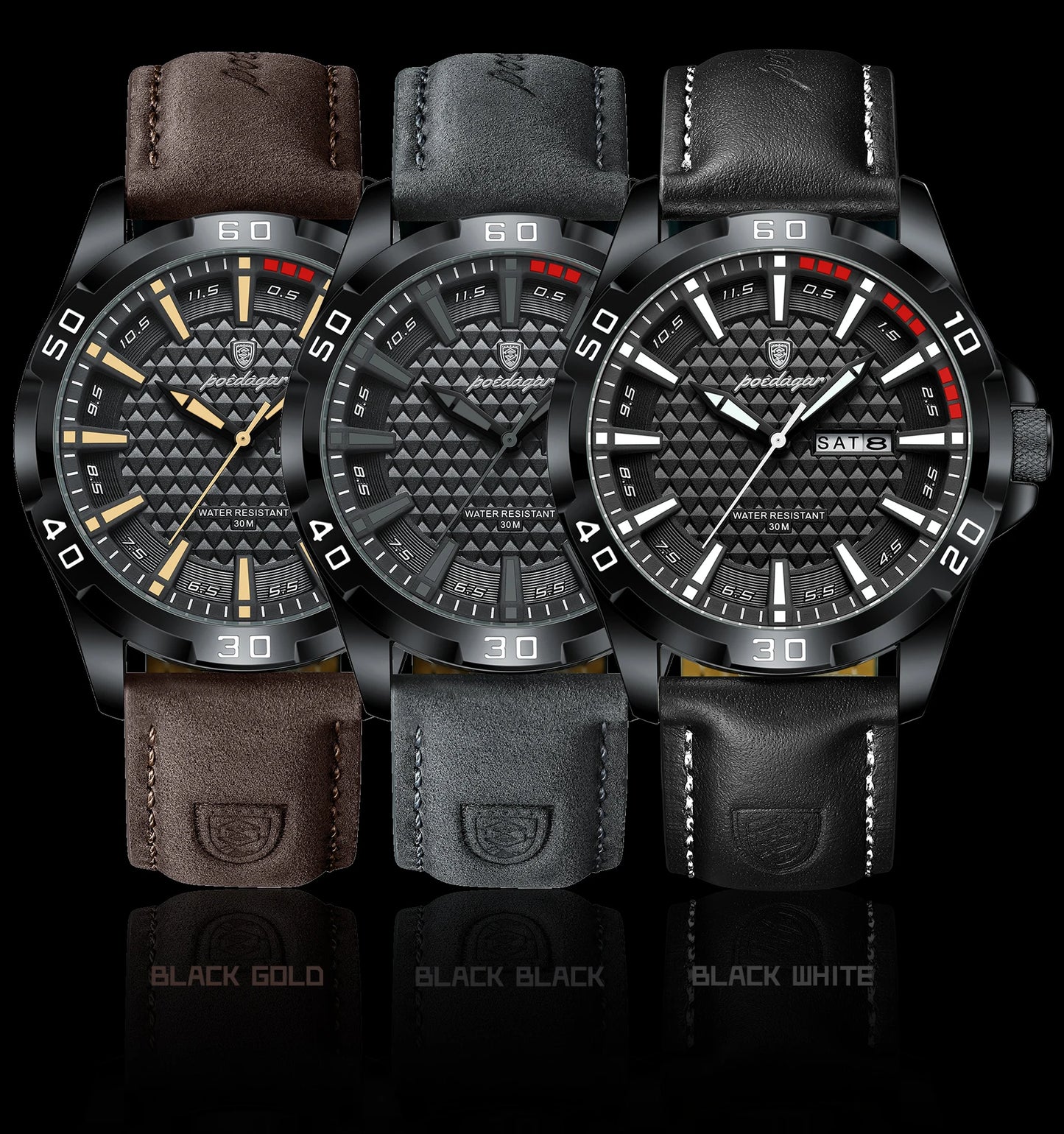 POEDAGAR Original Man Wristwatch Top Luxury Waterproof Luminous