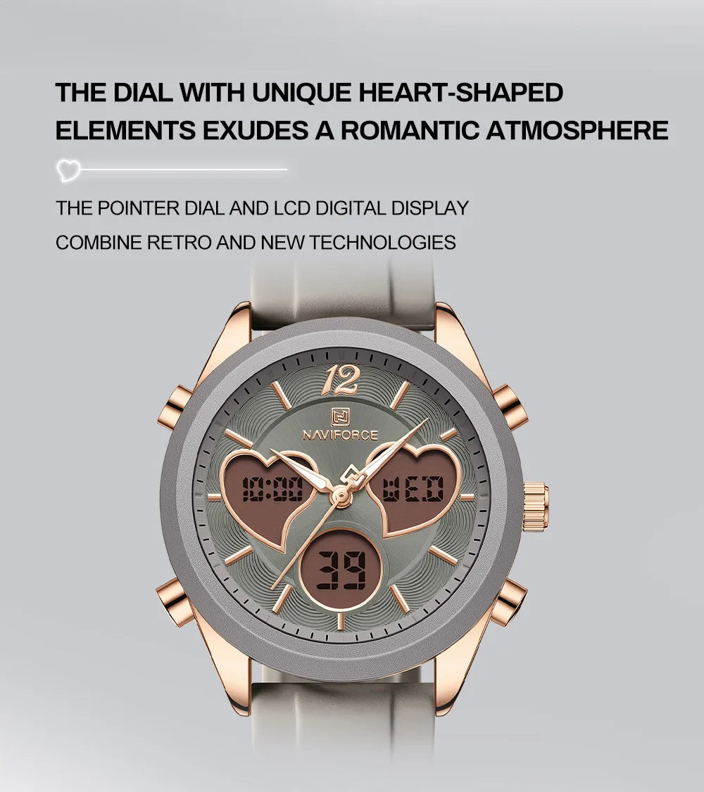 NAVIFORCE Luxury Elegant Women Watch Double Display Waterproof
