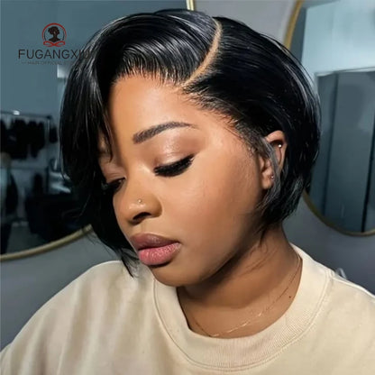 Side Part Wig 13X4 Lace Frontal Wigs Short Wigs for Black Women Human Hair Pixie Cut Wig Lace Front Human Hair Wigs Pre Plucked