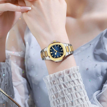 POEDAGAR Luxury Square Watch for Woman Waterproof Luminous