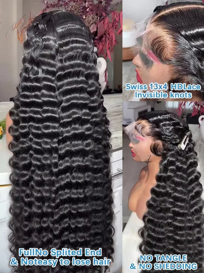 Luvin Loose Wave 13x6 HD Lace Frontal Wigs Loose Waves Wig Human Hair Brazilian Loose Deep Wave Curly Wigs Human Hair For Women