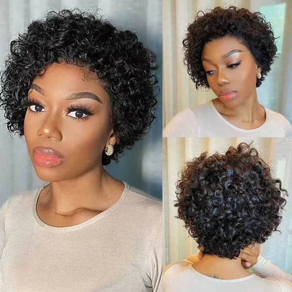 Pixie Cut Wigs Human Hair Short Curly Lace Front Human Hair Wigs Brazilian 13x1 Transparent Lace