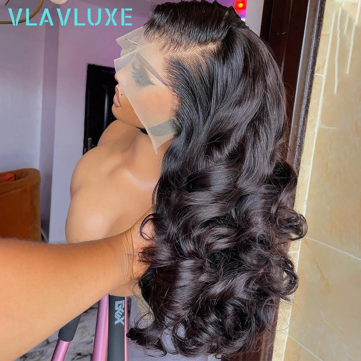 Super Double Drawn Remy Glueless 400 Density Wig Bouncy Curly 13x6 HD Lace Front Wigs 100% Human Hair Preplucked Brazilian Wig