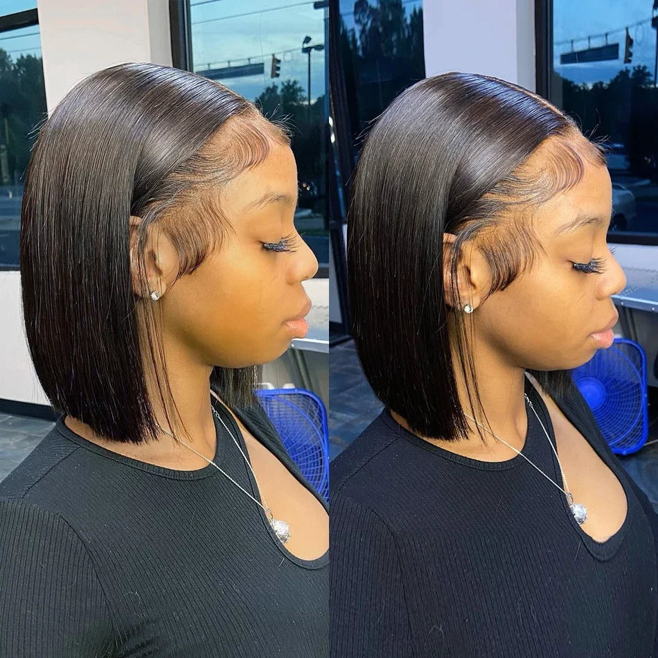 Brazilian Bone Straight Hair Bundles With Frontal Closure 100% Human Hair 3 Bundles With 13X4 Transparent Ear To Ear Lace Front
