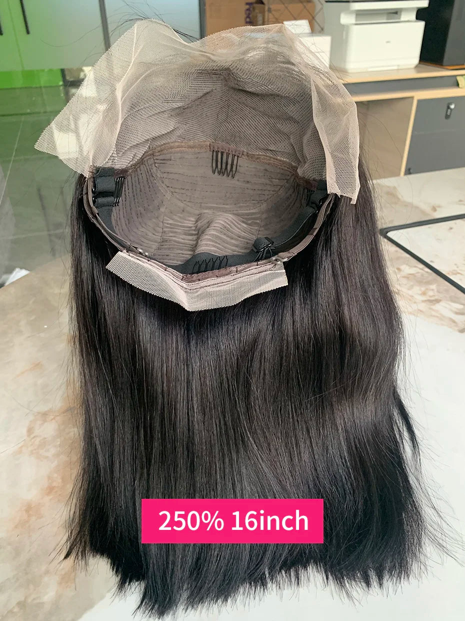 5x5 13x4 13x6 250 Density Bob Human Hair Wig 100% Raw Vietnamese Double Drawn Human Hair Lace Frontal Wig 16 18 20 22 24 26 inch
