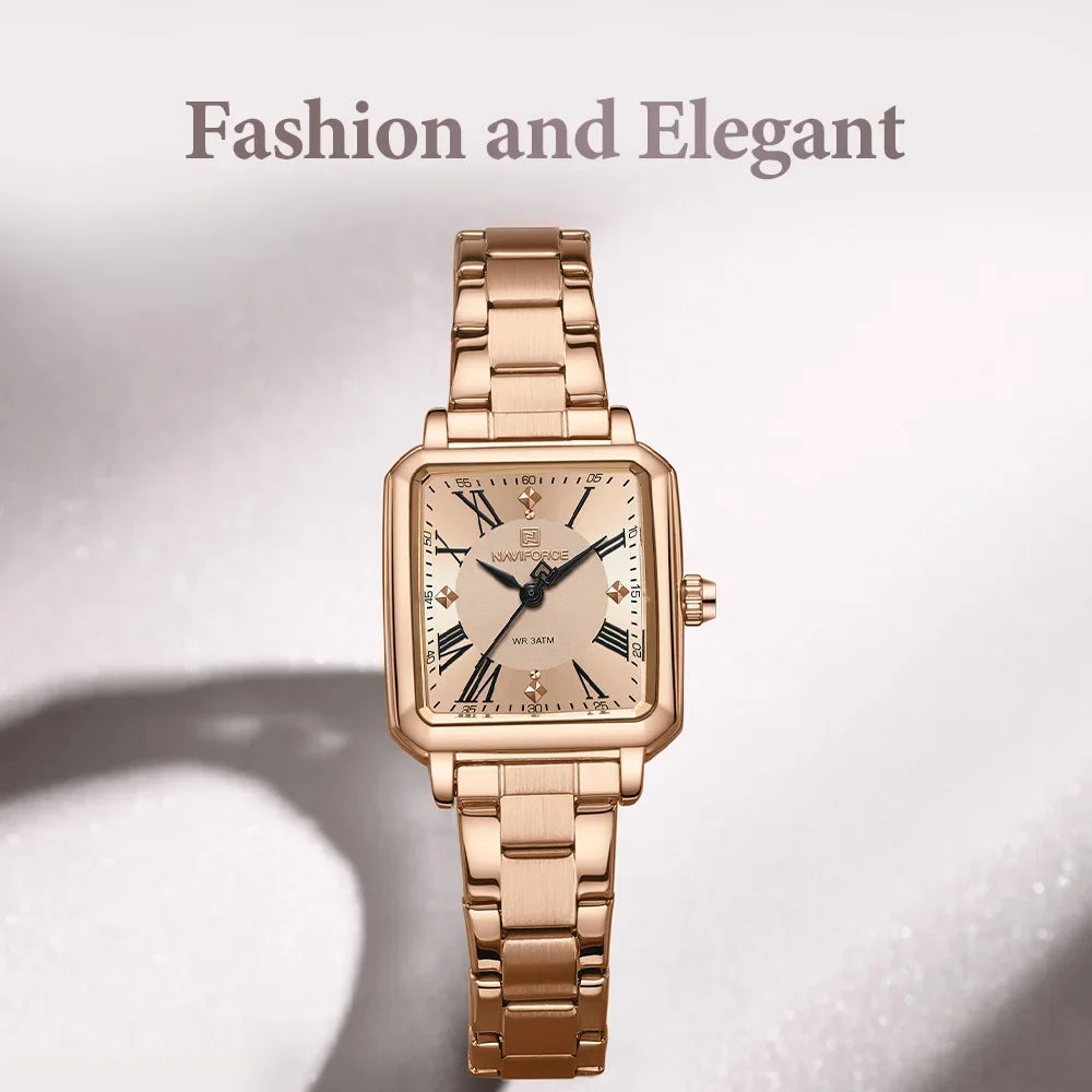 NAVIFORCE Fashion Ladies Watch Stainless Steel Waterproof