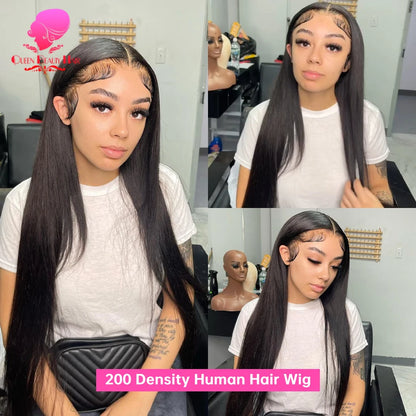 13x4 Lagos Hairline Wig 13x6 360 Lace Front Human Hair Wig 1B Straight Pre Plucked M Shaped Hairline Lace Frontal Wig Human Hair
