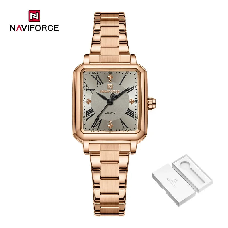 NAVIFORCE Fashion Ladies Watch Stainless Steel Waterproof