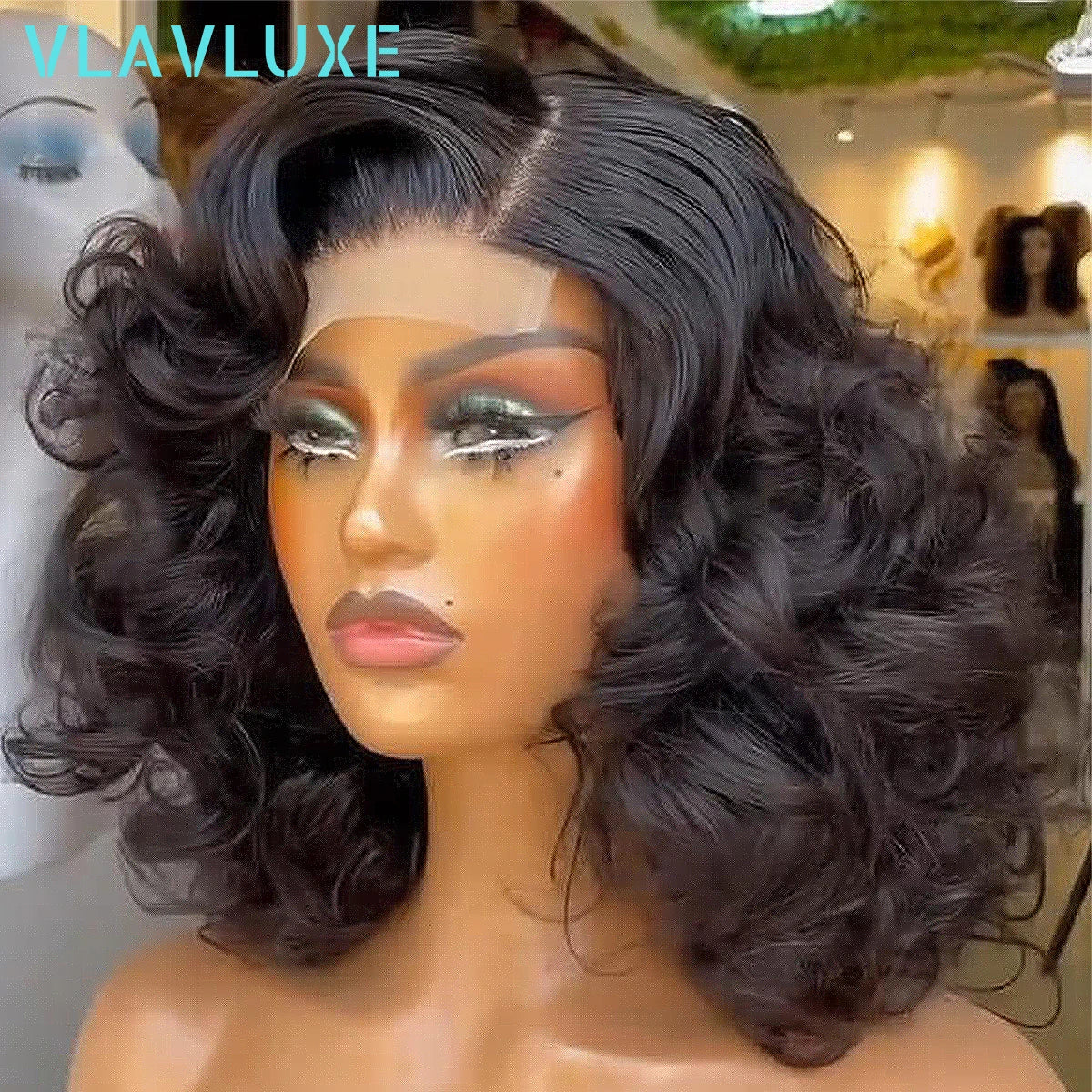 400 Density Bouncy Curly Glueless Curly Wigs 100% Human Hair Super Double Ready To Wear 13x6 HD Lace Front Super Double Remy Wig
