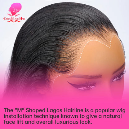 13x4 Lagos Hairline Wig 13x6 360 Lace Front Human Hair Wig 1B Straight Pre Plucked M Shaped Hairline Lace Frontal Wig Human Hair