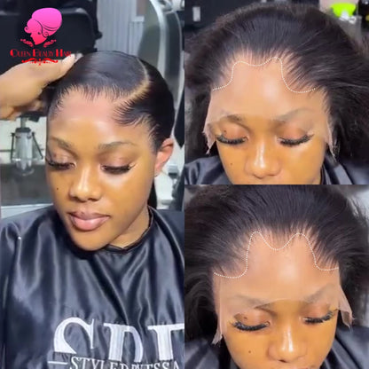 13x4 Lagos Hairline Wig 13x6 360 Lace Front Human Hair Wig 1B Straight Pre Plucked M Shaped Hairline Lace Frontal Wig Human Hair