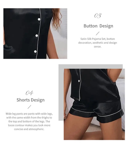 Women's Pajamas Set Satin Sleepwear